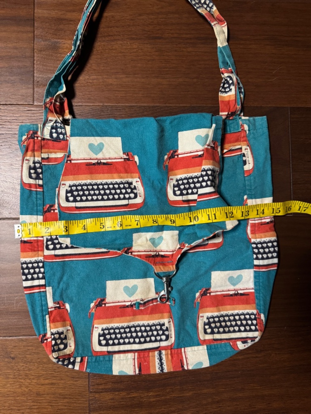 Typewriter Print Shoulder Bag - Picture 2 of 5